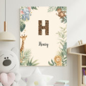 Safari Dschungel Personalisierter Name Monogramm H Poster