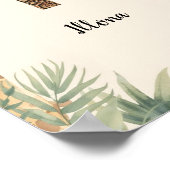 Safari Dschungel Personalisierter Name Monogramm I Poster (Ecke)