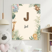 Safari Dschungel Personalisierter Name Monogramm J Poster