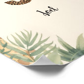 Safari Dschungel Personalisierter Name Monogramm J Poster (Ecke)