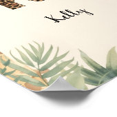 Safari-Dschungel-Personalisierter Name Monogramm K Poster (Ecke)