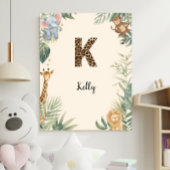Safari-Dschungel-Personalisierter Name Monogramm K Poster