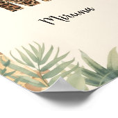 Safari-Dschungel-Personalisierter Name Monogramm M Poster (Ecke)