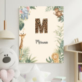 Safari-Dschungel-Personalisierter Name Monogramm M Poster