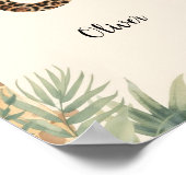 Safari Dschungel Personalisierter Name Monogramm O Poster (Ecke)