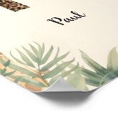 Safari Dschungel Personalisierter Name Monogramm P Poster (Ecke)