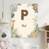 Safari Dschungel Personalisierter Name Monogramm P Poster