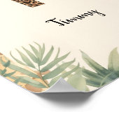 Safari-Dschungel-Personalisierter Name Monogramm T Poster (Ecke)