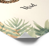 Safari Dschungel Personalisierter Name Monogramm U Poster (Ecke)