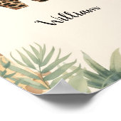 Safari Dschungel Personalisierter Name Monogramm W Poster (Ecke)