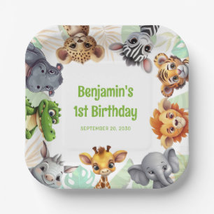 Safari-Dschungel-Themen-Kindergeburtstag zum 1. Pappteller
