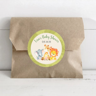 Safari-Dschungel-Tiere-Baby-Party-Aufkleber Runder Aufkleber