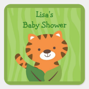 Safari-Dschungel-Tiger-Aufkleber-Aufkleber Quadratischer Aufkleber