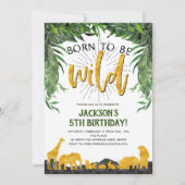 Safari, Dschungel, Wald, Tier, Geboren wild Einladung (Vorderseite)