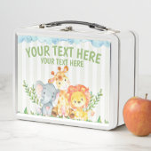 Safari-Dschungel-Zoo-Tier-MetallLunchbox Metall Brotdose (Beispiel)
