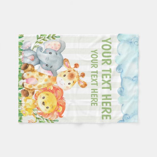 Safari-Dschungel-Zoo-TierWurfs-Decke Fleecedecke (Vorderseite (Horizontal))