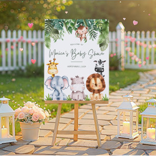 Safari-Dschungeltiere Baby Shower Begrüßungsschild Poster
