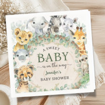Safari-Dschungeltiere Baby Shower Tropisch