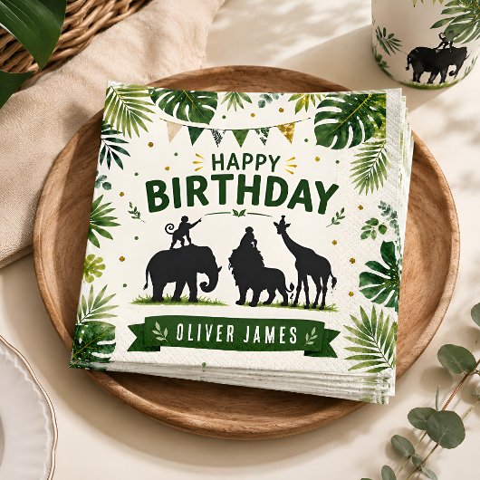 Safari-Dschungeltiere-Geburtstag Serviette