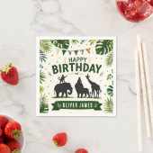 Safari-Dschungeltiere-Geburtstag Serviette (Beispiel)