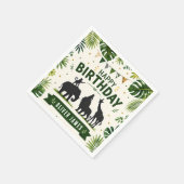 Safari-Dschungeltiere-Geburtstag Serviette (Ecke)