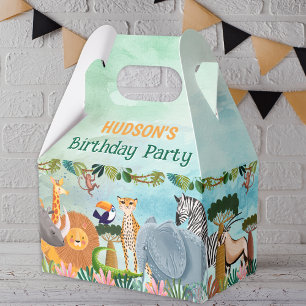 Safari-Dschungeltiere Geburtstagscustom Geschenkschachtel
