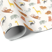 Safari-Dschungeltiere Geschenkpapier (Rolleneckpunkt)