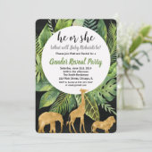 Safari-Dschungeltiere - Geschlecht: Einladung (Stehend Vorderseite)