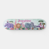 Safari-Dschungeltiere Mädchen benutzerdefiniertes Skateboard (Horizontal)