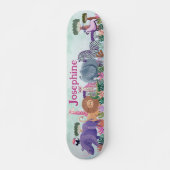 Safari-Dschungeltiere Mädchen benutzerdefiniertes Skateboard (Vorne)