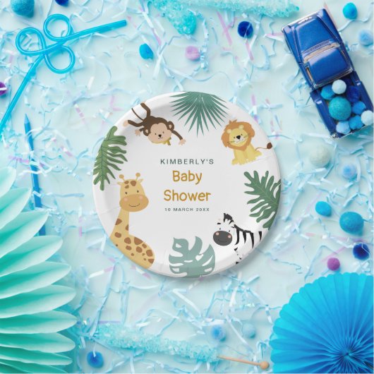 Safari-Dusche Pappteller (Party)