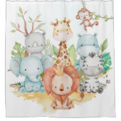 Safari Duschvorhang, Kinder Badezimmer Dekoration Duschvorhang (Vorderseite)