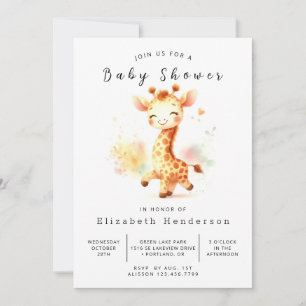 Safari Editable Giraffe Baby Dusche Einladung