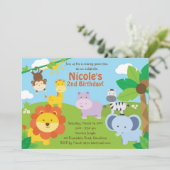 Safari Einladung / Safari Einladung zum Geburtstag (Stehend Vorderseite)