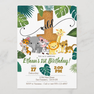 Safari Einladung zum 1. Geburtstag