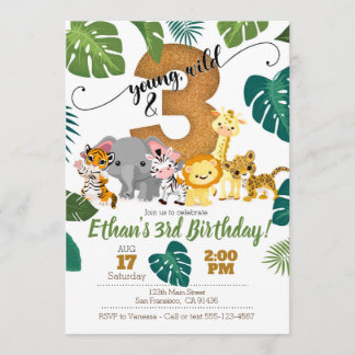 Safari Einladung zum 3. Geburtstag