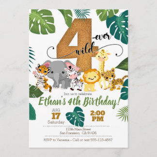 Safari Einladung zum 4. Geburtstag