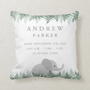 Safari-Elefant-Geburts-Mitteilungs-Notfall-Kissen Kissen