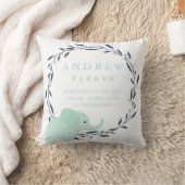 Safari-Elefant-Geburts-Mitteilungs-Notfall-Kissen Kissen (Decke)