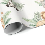 Safari Elefant Giraffe Zebra Flamingo Löwe Tier Geschenkpapier (Rolleneckpunkt)