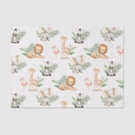 Safari Elefant Giraffe Zebra Flamingo Löwe Tier Seidenpapier