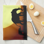 Safari-Elefanten bei Sonnenuntergang Handtuch (Viertel Falte)