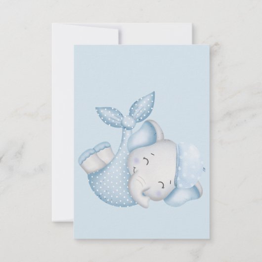 Safari-Elefantenjunge Dusche Dankeskarte (Rückseite)