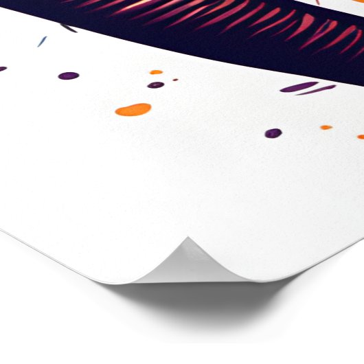 Safari Elephant Art, Rainbow Paint Spritzer Wall Poster (Ecke)