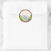 Safari Elephant Baby Shower Pflegeaufkleber Runder Aufkleber (Tasche)