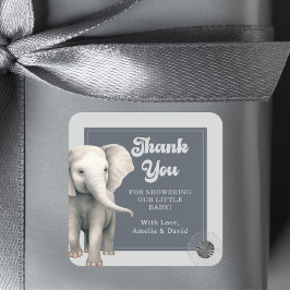 Safari Elephant Baby Shower Stickers