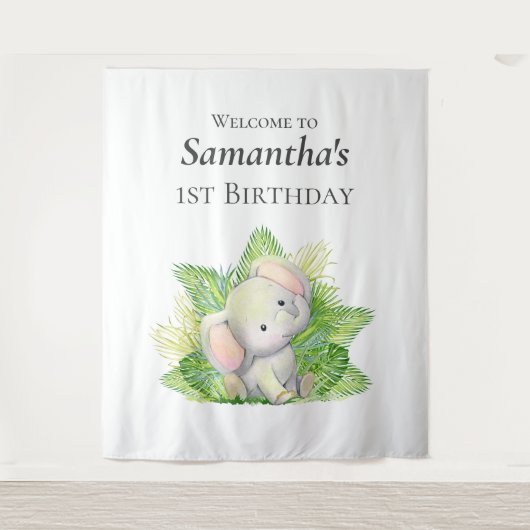 Safari Elephant Backdrop Wandteppich (Vorderseite)