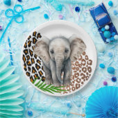 Safari Elephant Birthday Wild One Two Wild Party Pappteller (Party)