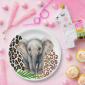 Safari Elephant Birthday Wild One Two Wild Party Pappteller (Party)