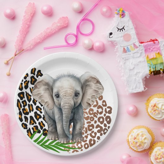 Safari Elephant Birthday Wild One Two Wild Party Pappteller (Party)